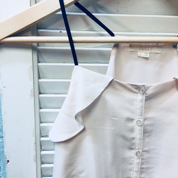 "Tulle" Powder Pink Blouse w/ Ruffles - Picture 2 of 8